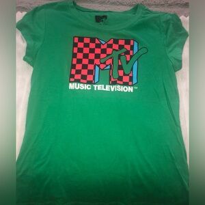 *BOGO*MTV Checkered Green Tee